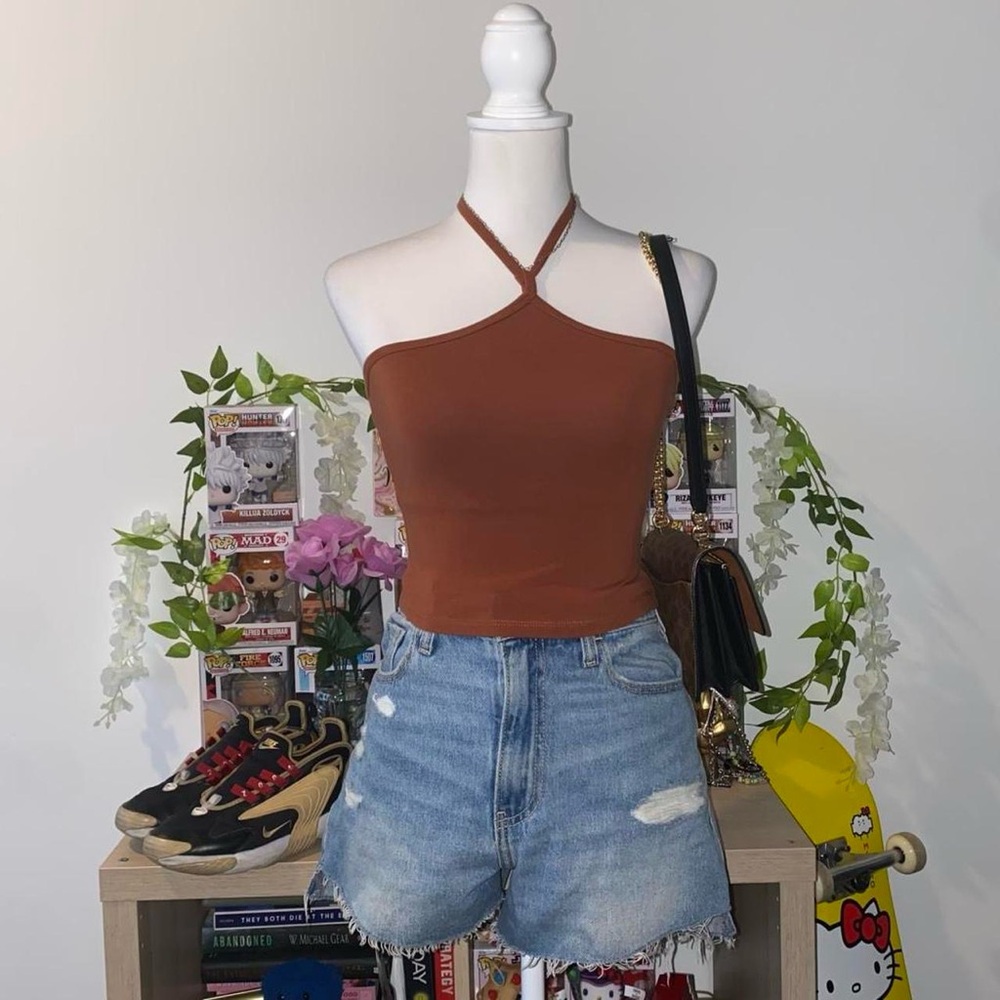 brown hollister halter top